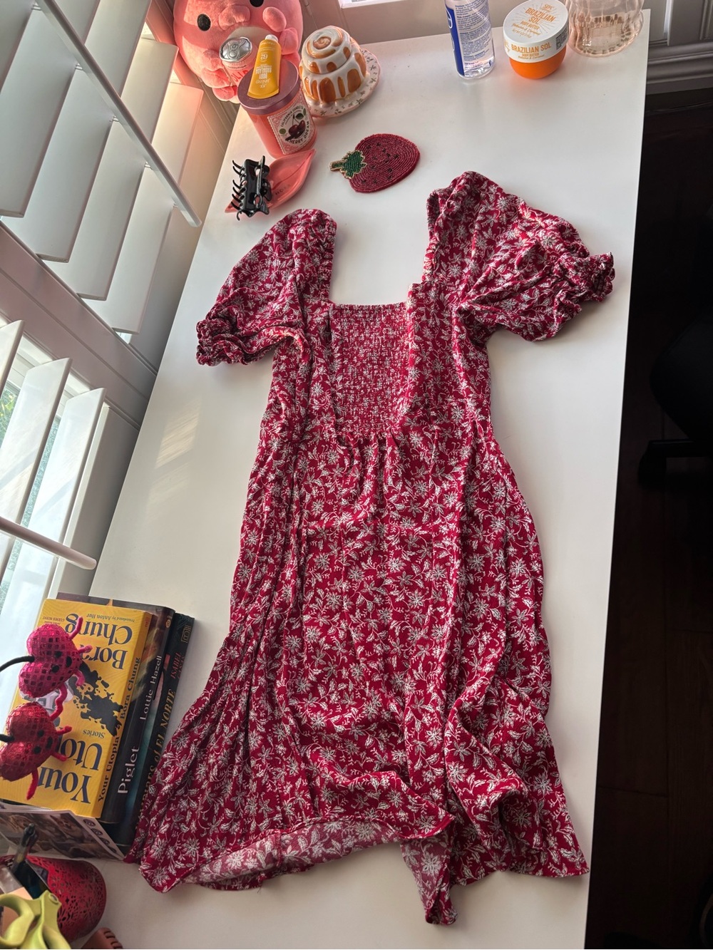 Madewell Puff-Sleeve Mini Dress in Floral Sz 6 - Picture 9 of 9